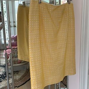 Tory Burch yellow waffle pencil skirt